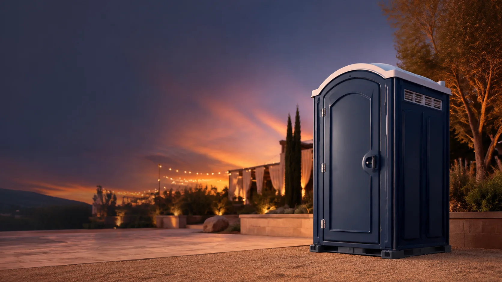 Portable restroom shown for rental planning in Layton, UT